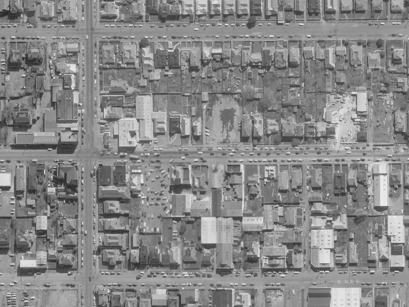275b Cashel Street from the air, 1960-1964