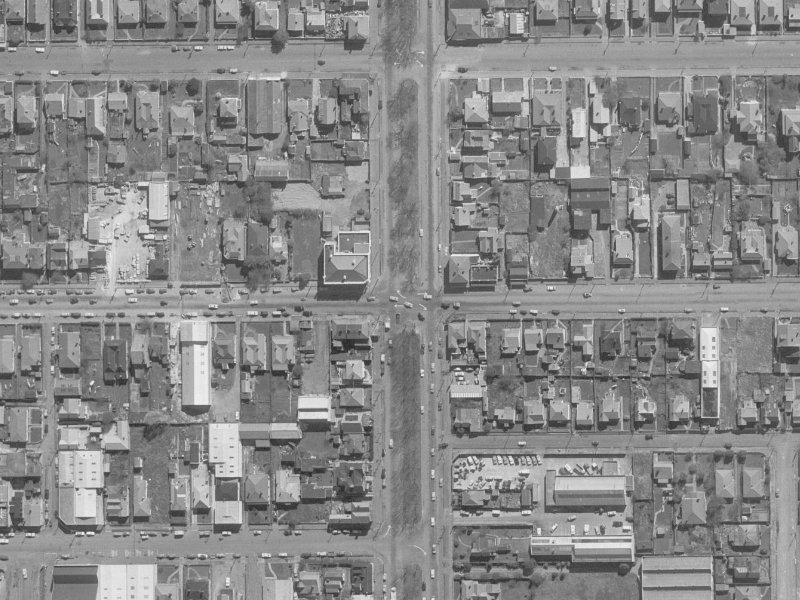335 Cashel Street from the air, 1960-1964
