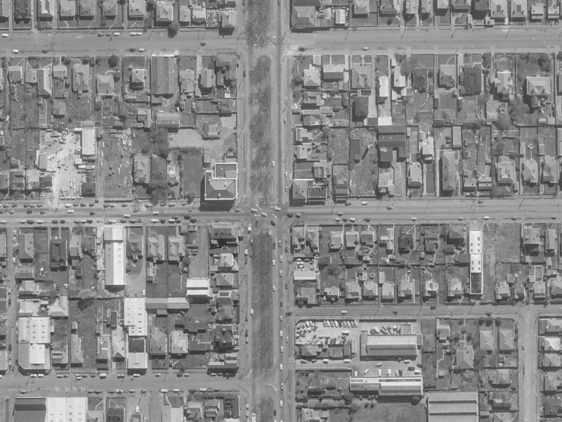 339 Cashel Street from the air, 1960-1964