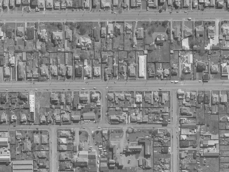 395 Cashel Street from the air, 1960-1964