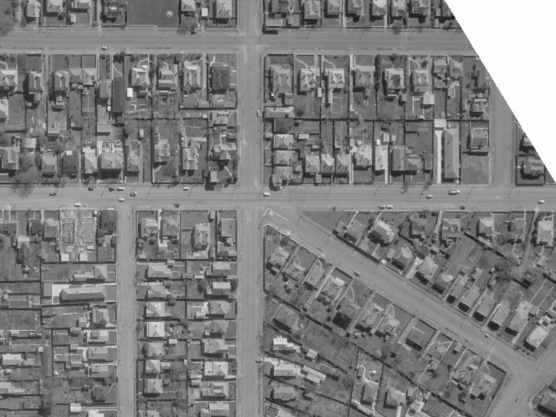 519A Cashel Street from the air, 1960-1964