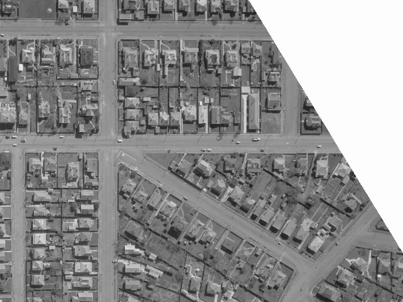 532A Cashel Street from the air, 1960-1964