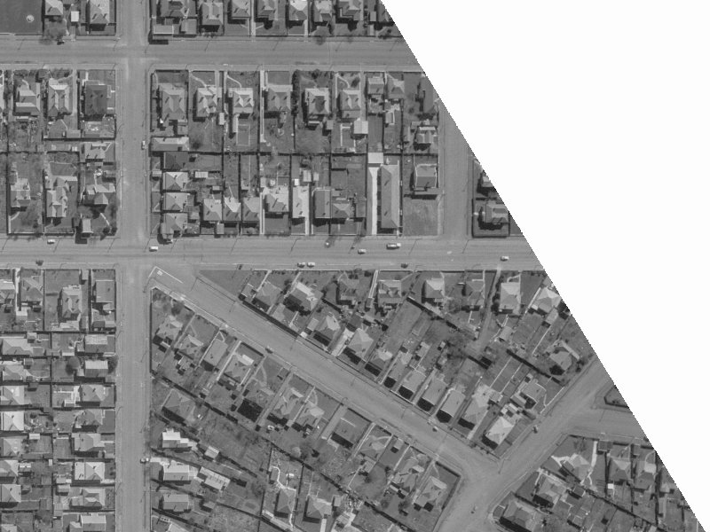 540 Cashel Street from the air, 1960-1964