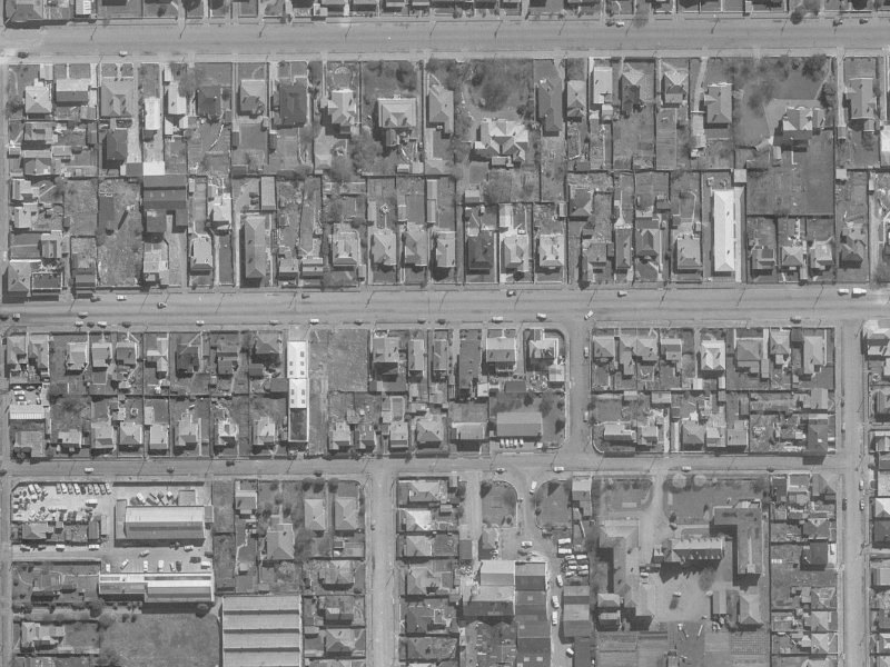 386 Cashel Street from the air, 1960-1964