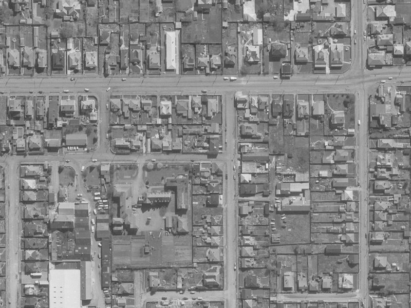 69 Essex Street from the air, 1960-1964