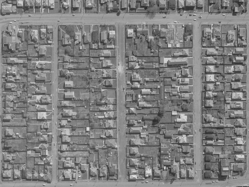 28 Percy Street from the air, 1960-1964