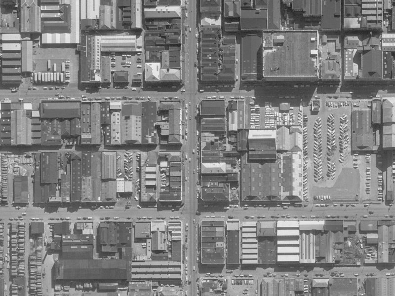 620 Colombo Street from the air, 1960-1964