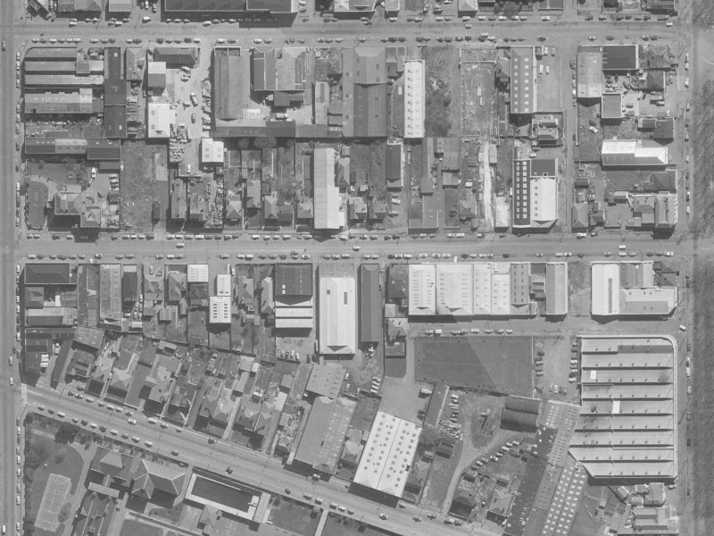 391-405 Saint Asaph Street from the air, 1960-1964