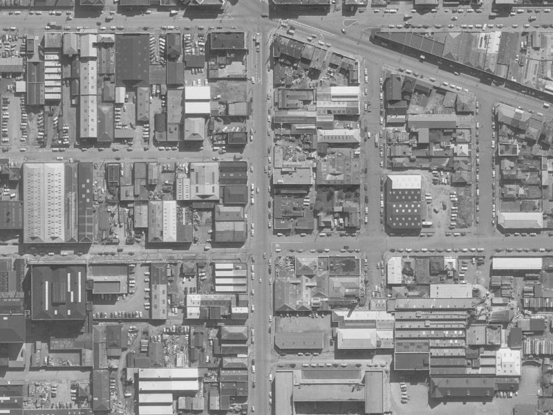 136-148 Madras Street from the air, 1960-1964
