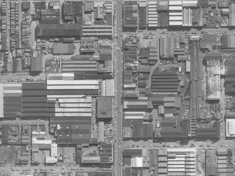 561-563 Colombo Street from the air, 1960-1964