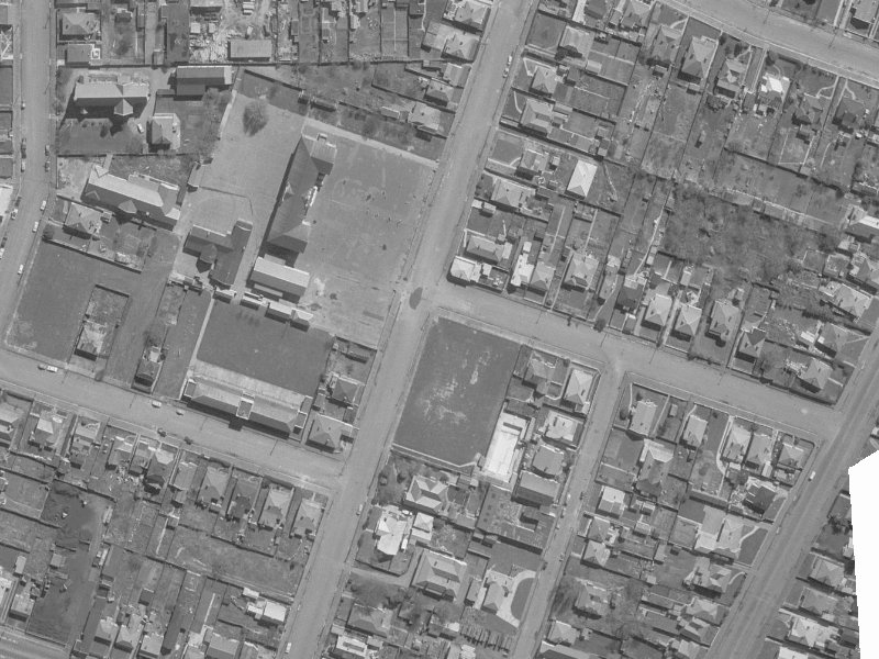22-34 Nursery Road from the air, 1960-1964