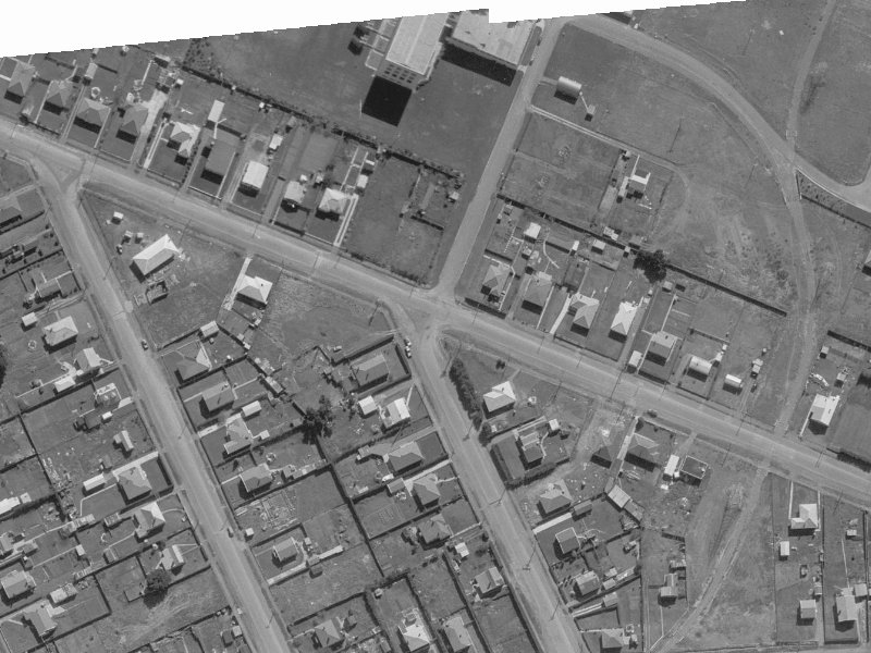 Moffett Street from the air, 1960-1964