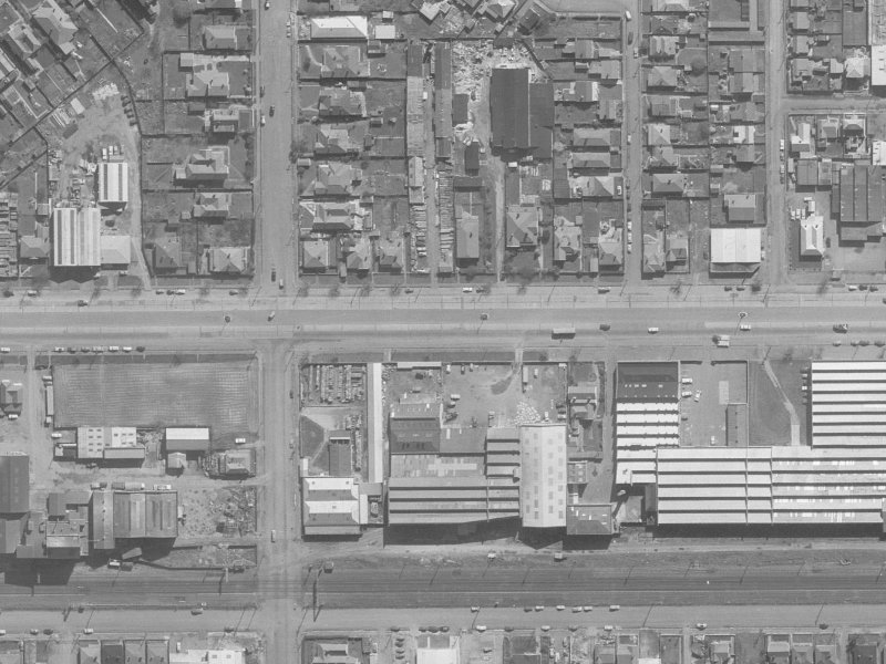 56–66 Moorhouse Avenue from the air, 1960-1964