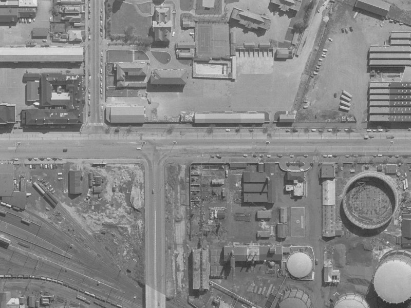 458–460 Moorhouse Avenue from the air, 1960-1964