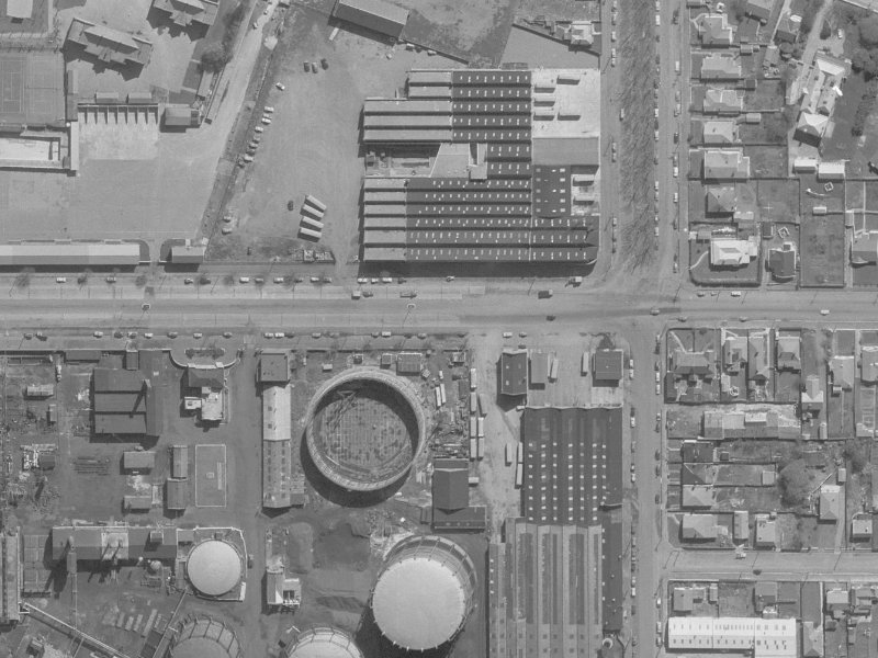 488 Moorhouse Avenue from the air, 1960-1964