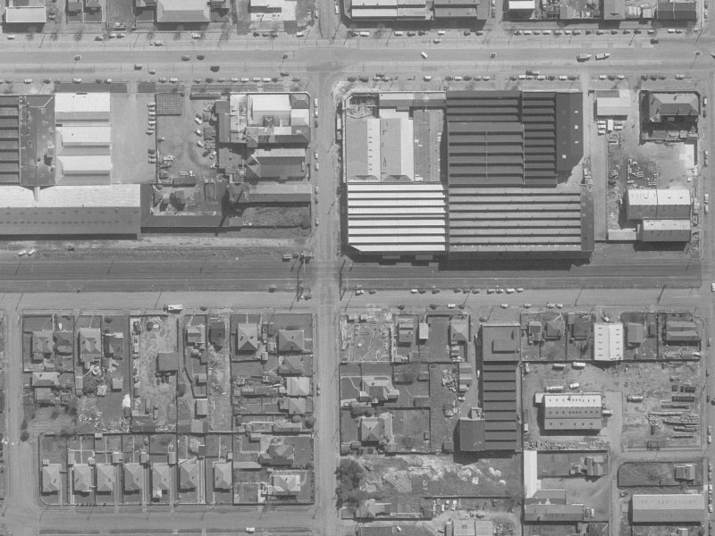 9/166 Moorhouse Avenue from the air, 1960-1964
