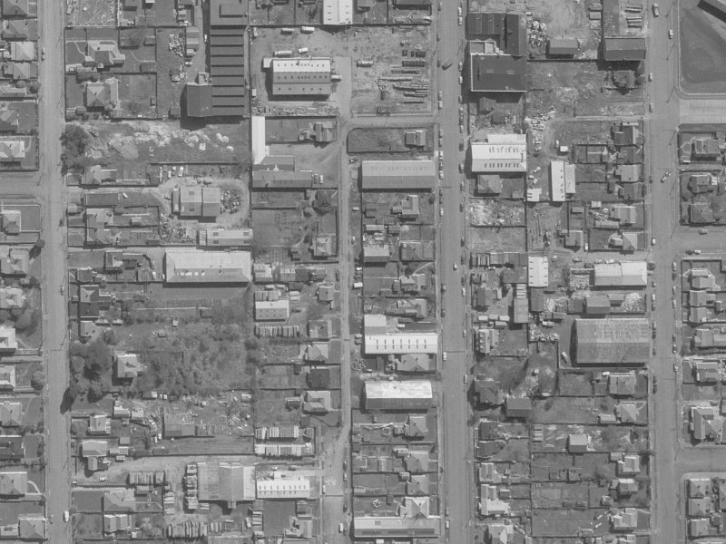 98-104 Disraeli Street from the air, 1960-1964