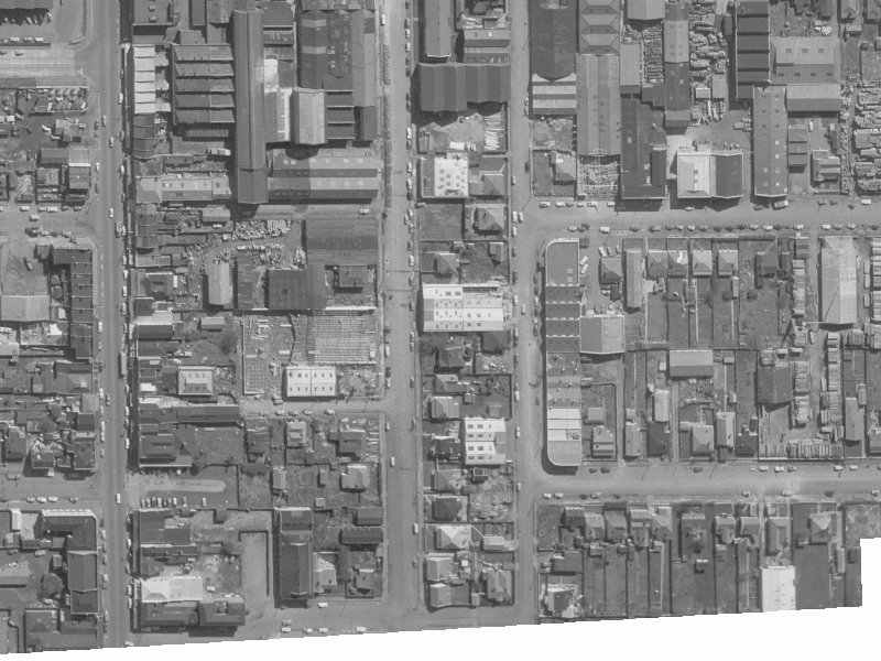 86 Buchan Street from the air, 1960-1964