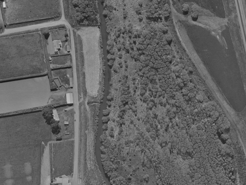 Coutts Island Road from the air, 1970-1974