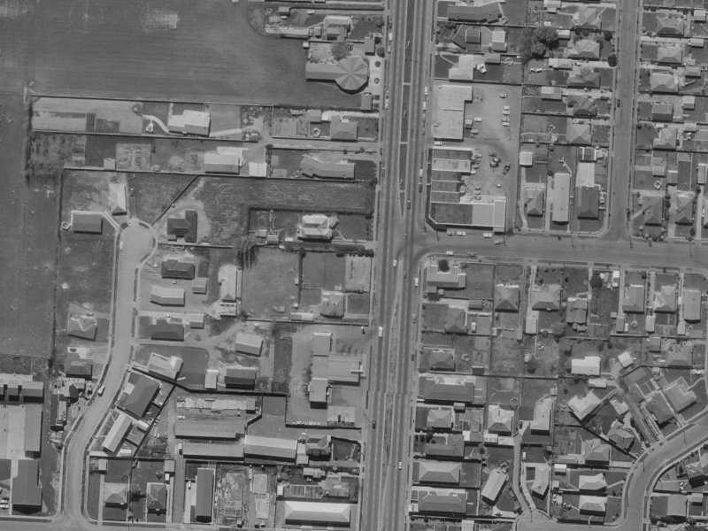 Manse Place from the air, 1970-1974