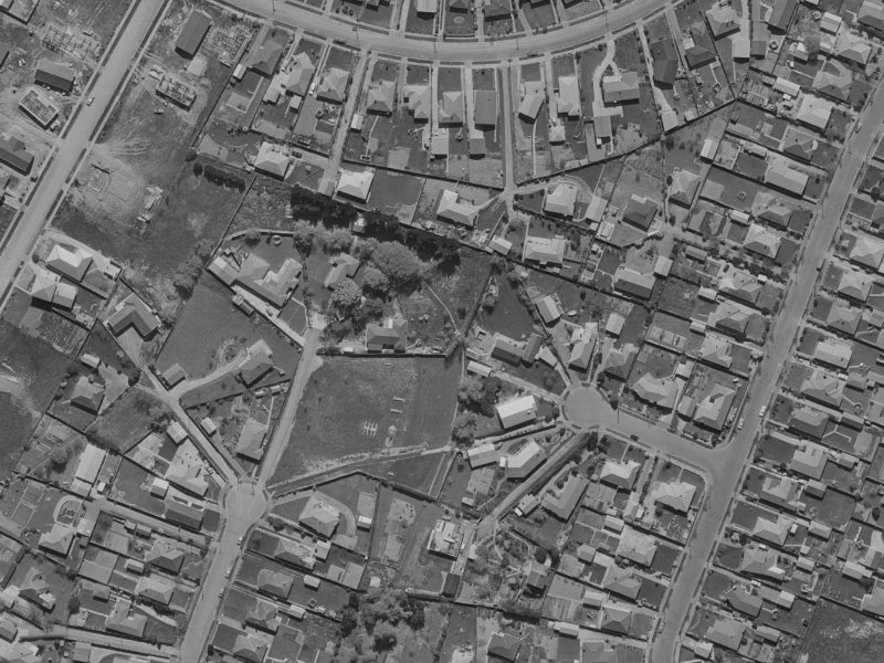 24A Larch Place from the air, 1970-1974