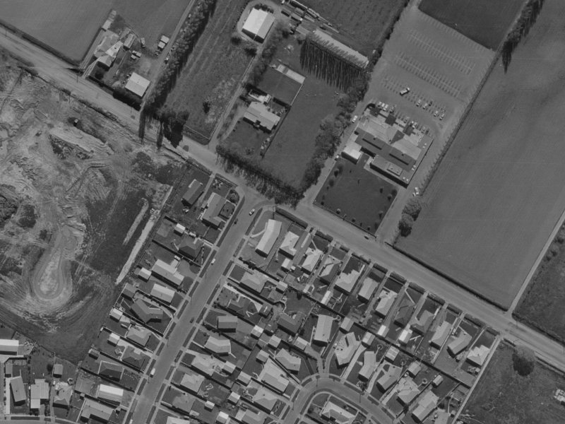 307 Sawyers Arms Road from the air, 1970-1974