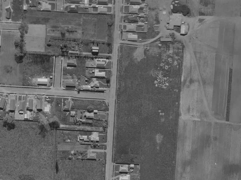 104-114 Grimseys Road from the air, 1970-1974