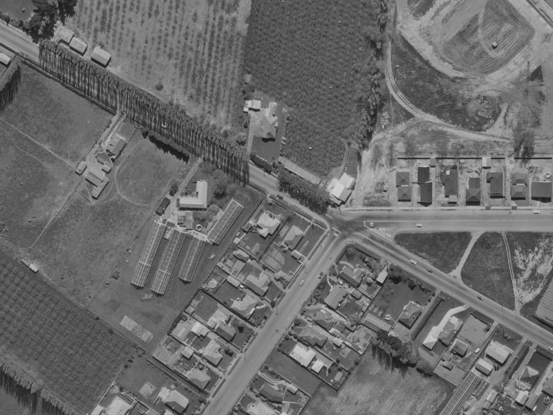 181 Sawyers Arms Road from the air, 1970-1974
