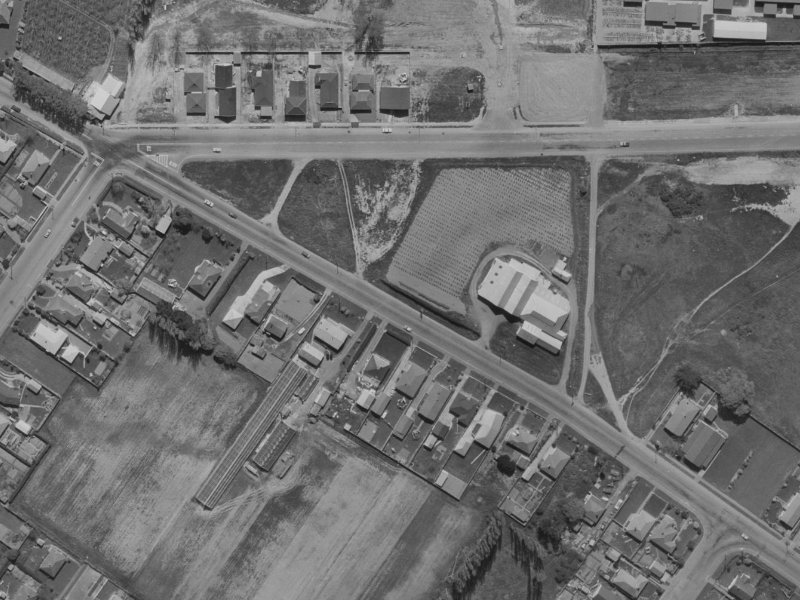 151-155 Sawyers Arms Road from the air, 1970-1974