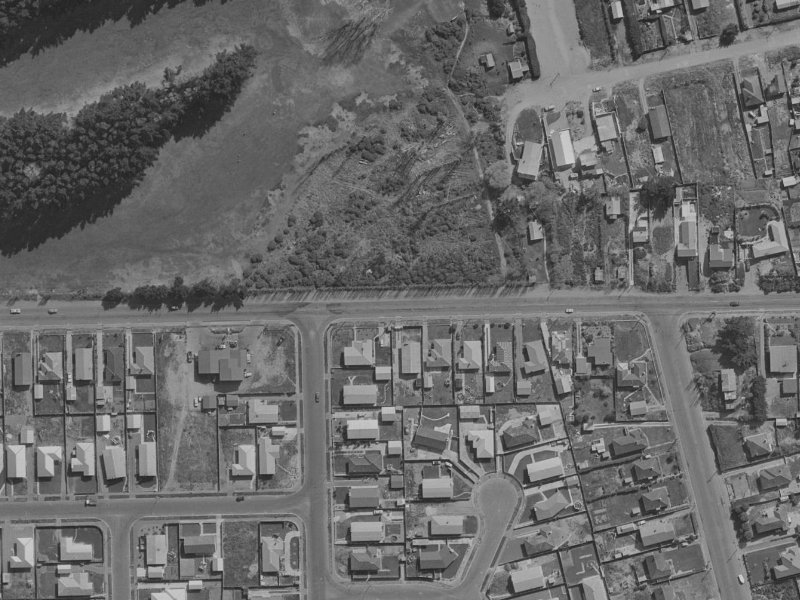 52–58 Beach Road from the air, 1970-1974