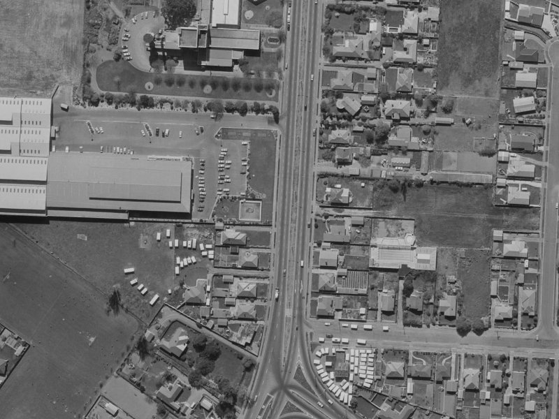 159-169 Main North Road from the air, 1970-1974