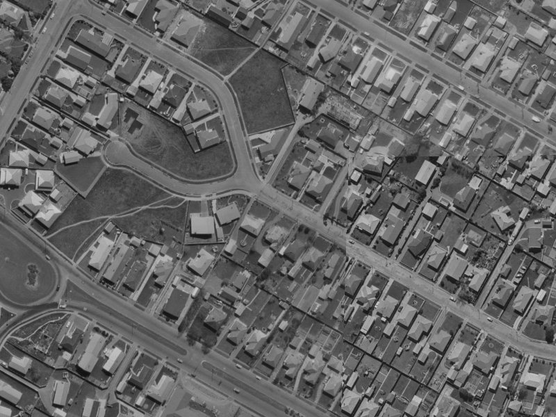 50-44 Bainton Street from the air, 1970-1974