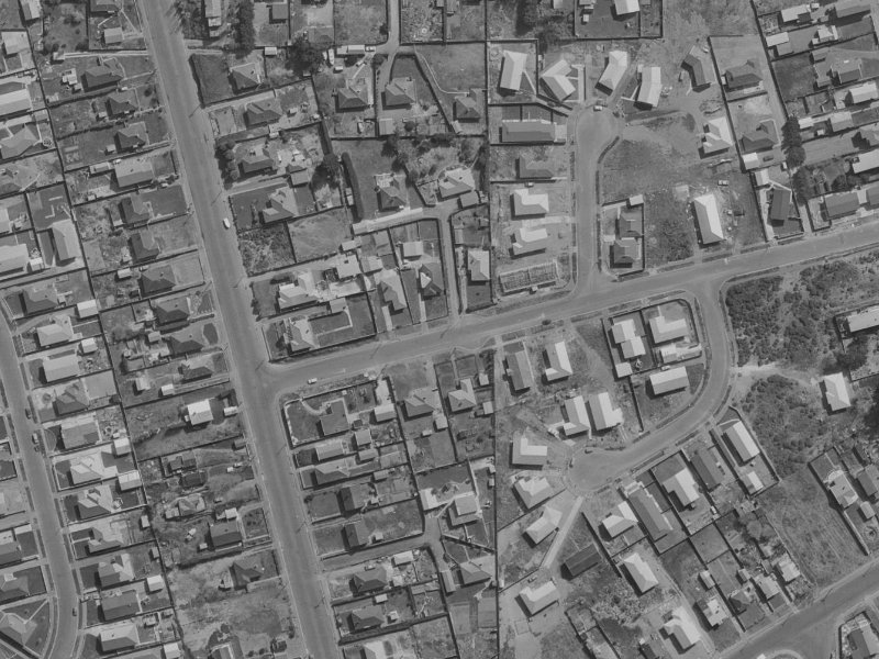 7A Pandora Street from the air, 1970-1974