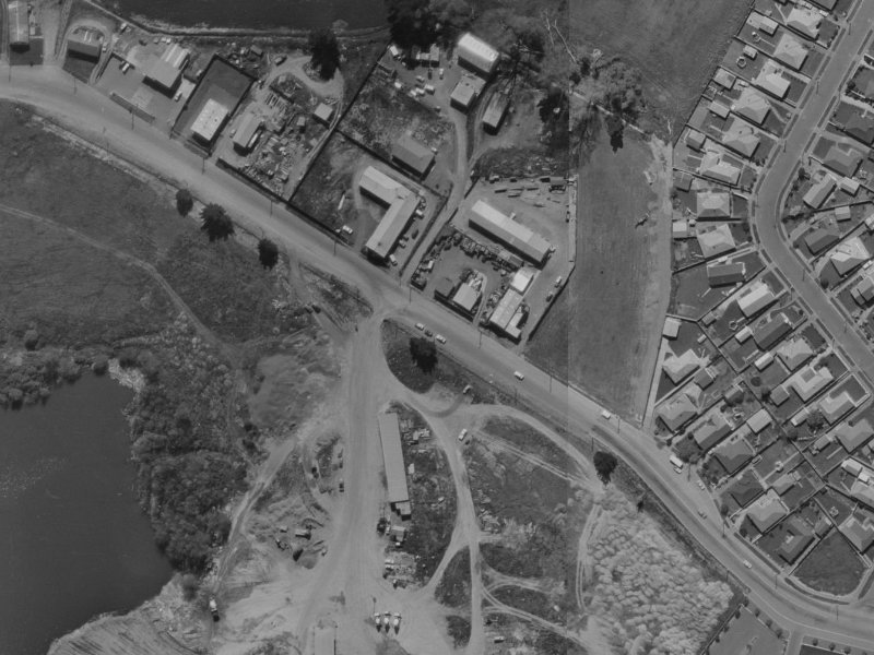 491-499 Wairakei Road from the air, 1970-1974