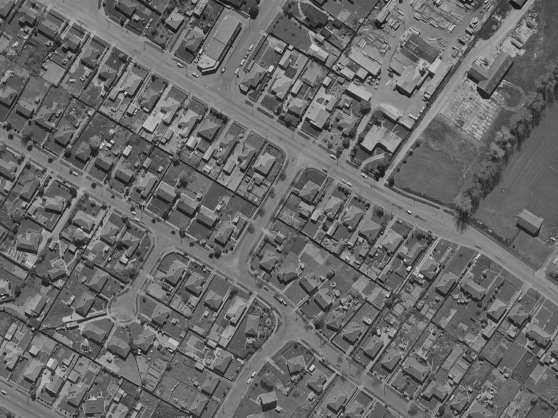 Ellery Street from the air, 1970-1974