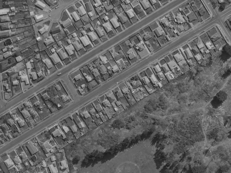 111 Tedder Avenue from the air, 1970-1974