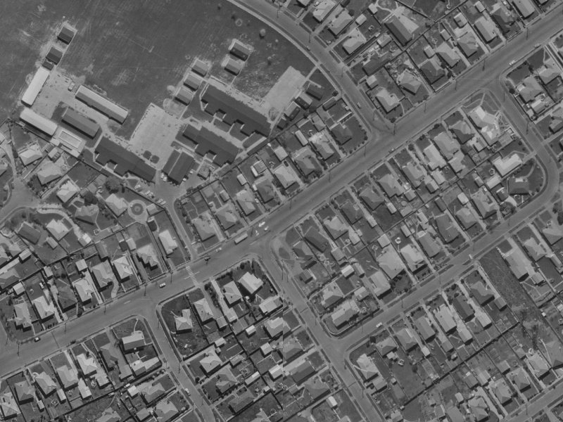 67 Farrington Avenue from the air, 1970-1974
