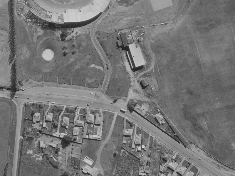 174 Travis Road from the air, 1970-1974