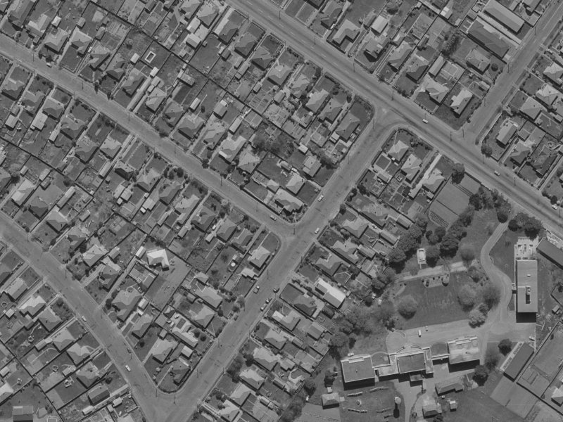 12 Harris Crescent from the air, 1970-1974