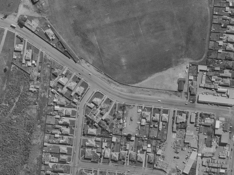 219 Travis Road from the air, 1970-1974