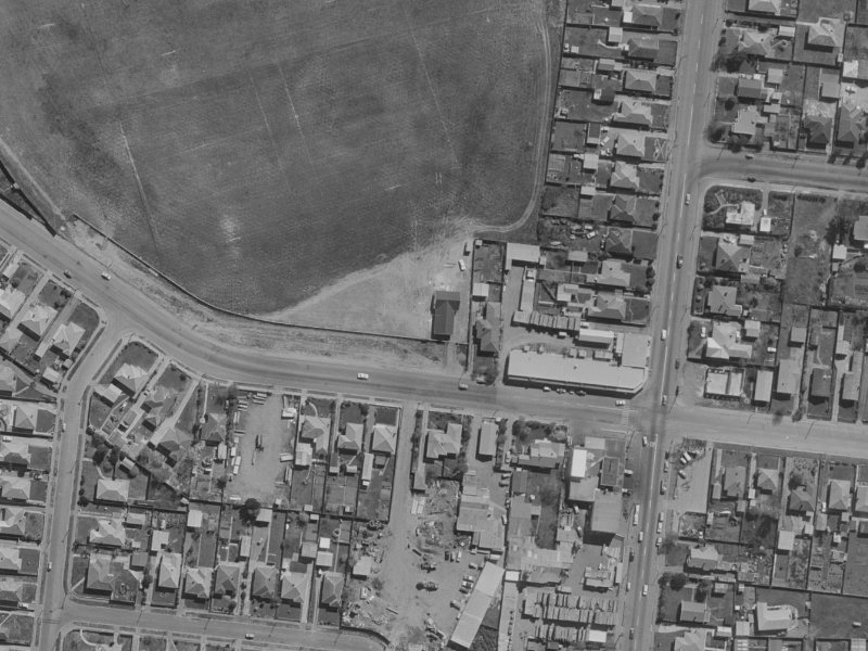 225 Travis Road from the air, 1970-1974