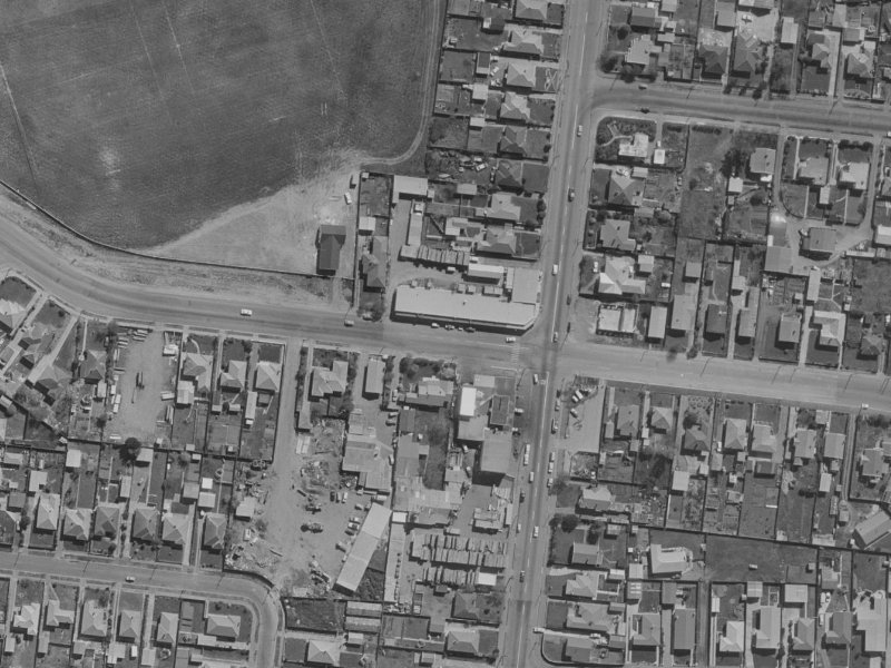 235 Travis Road from the air, 1970-1974
