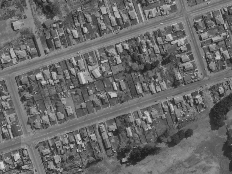 68A Bowhill Road from the air, 1970-1974