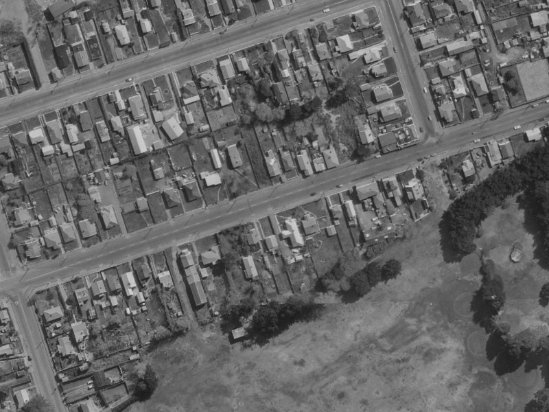 59-61 Bowhill Road from the air, 1970-1974