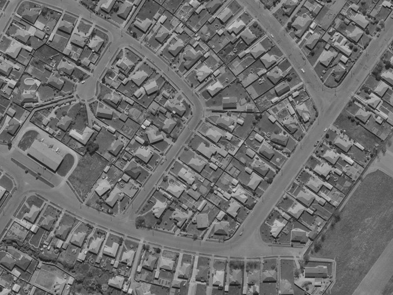 49 Bourne Crescent from the air, 1970-1974