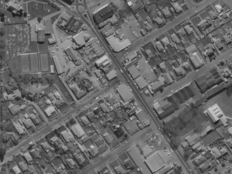 481A Papanui Road from the air, 1970-1974