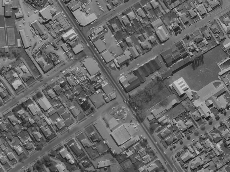 475B Papanui Road from the air, 1970-1974