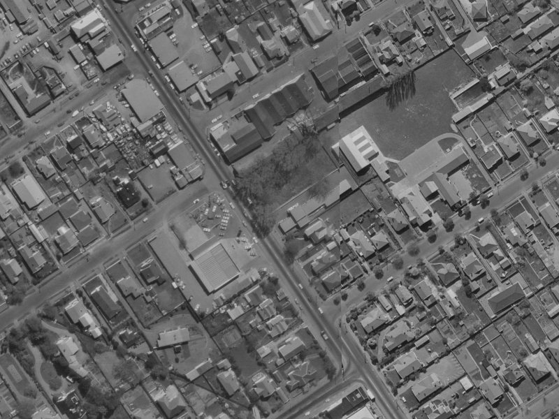 461-471 Papanui Road from the air, 1970-1974