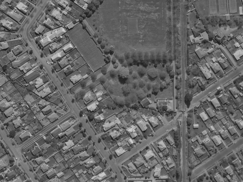 56 Saint James Avenue from the air, 1970-1974