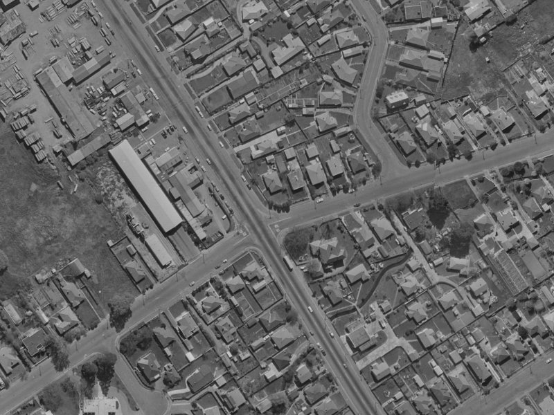 87 McFaddens Road from the air, 1970-1974